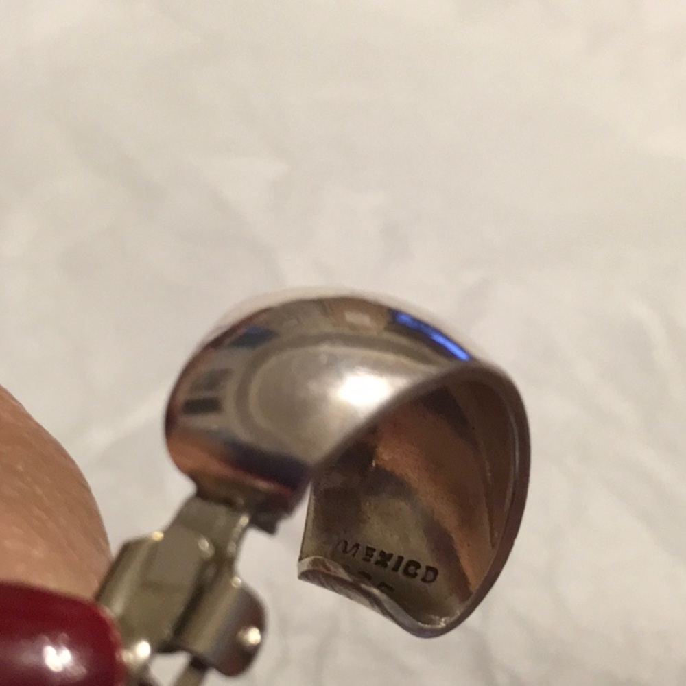 Sterling Silver 925 Stamped, 1” Hoops, made in Mexico. CLIP EARRINGS.LIGHTWEIGHT - Picture 4 of 5
